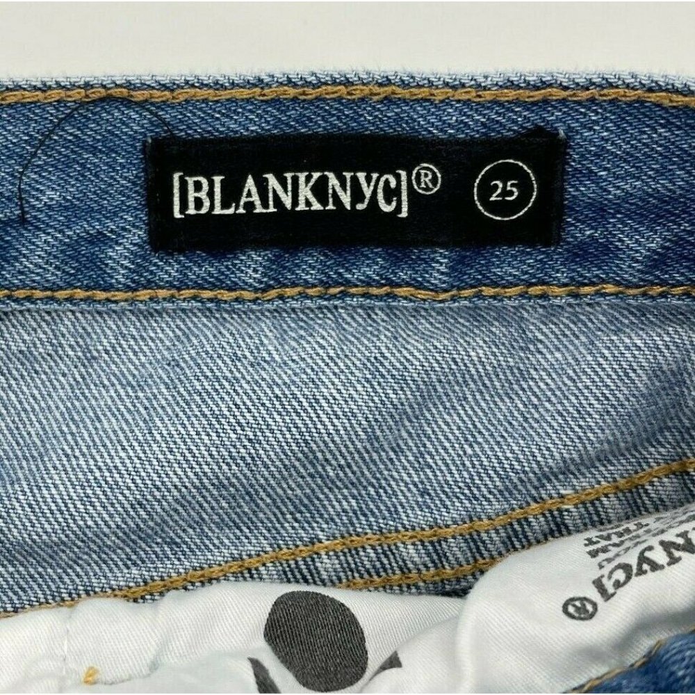 Blank NYC Mid Rise Distressed Denim Button Fly Cut Off Jean Shorts - Picture 6 of 7